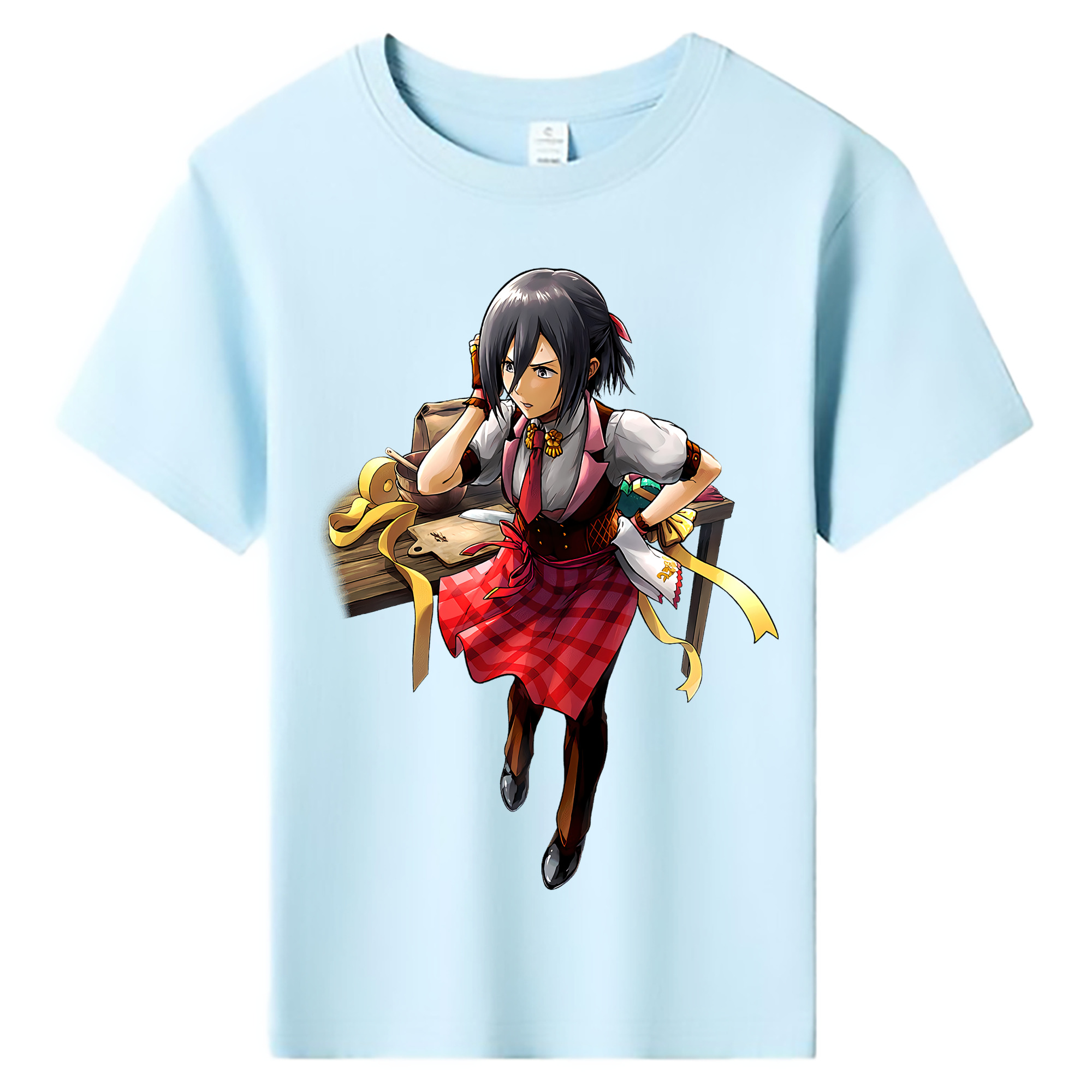 （画像用） 進撃の巨人 ミカサ·アッカーマン Attack on Titan Mikasa Ackerman 綿100％キッズTシャツ（フロントプリント）